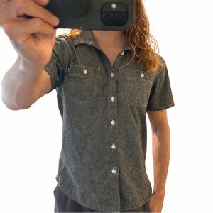 HUF Men's Charcoal Button-Down Shirt